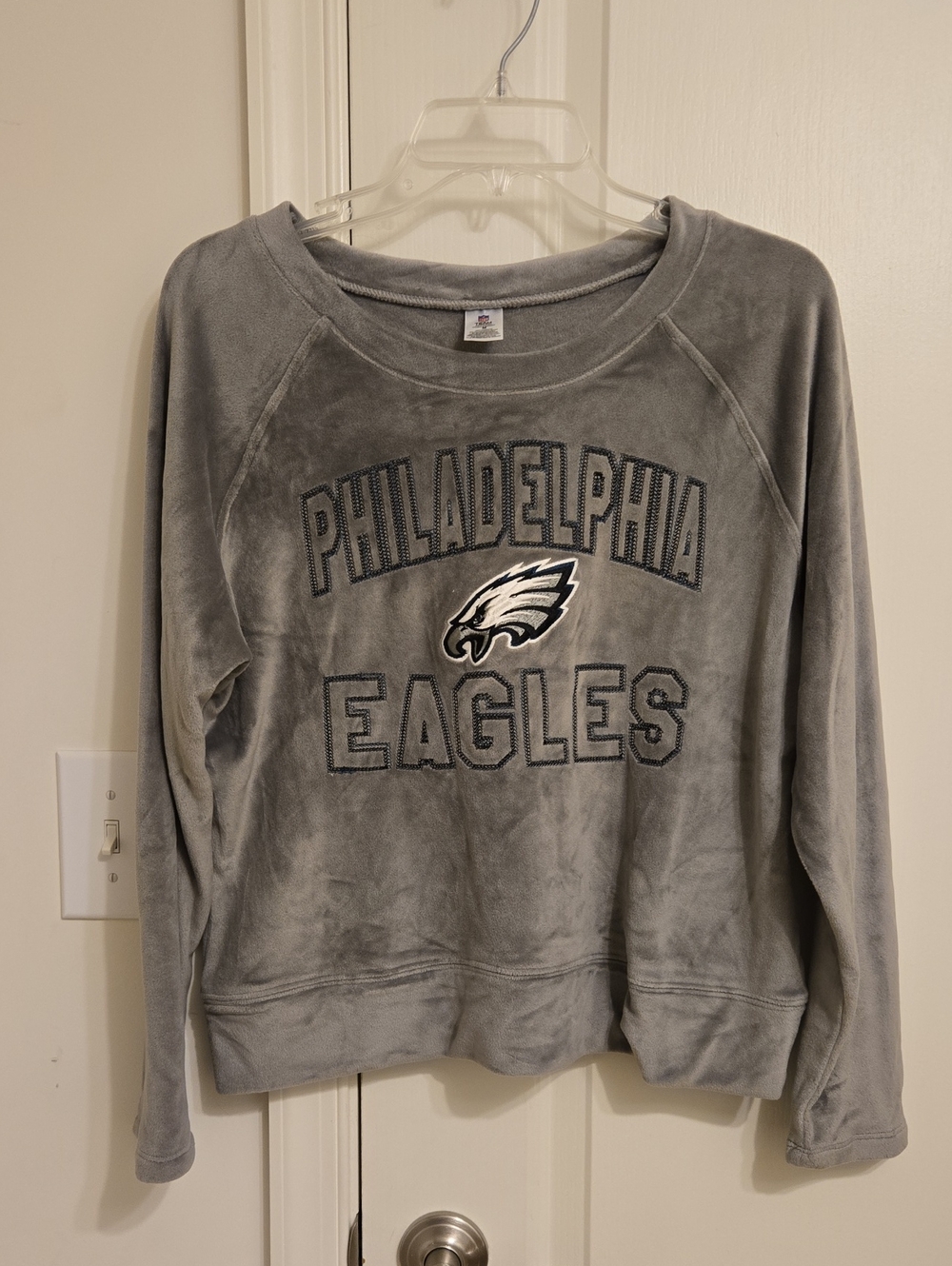 Philadelphia Eagles NFL Grey Plush Team Apparel Crewneck